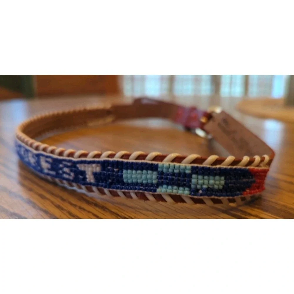 NOS Magic Forest Lake George NY Novelty Beaded Leather Belt Kids Youth Adult 26